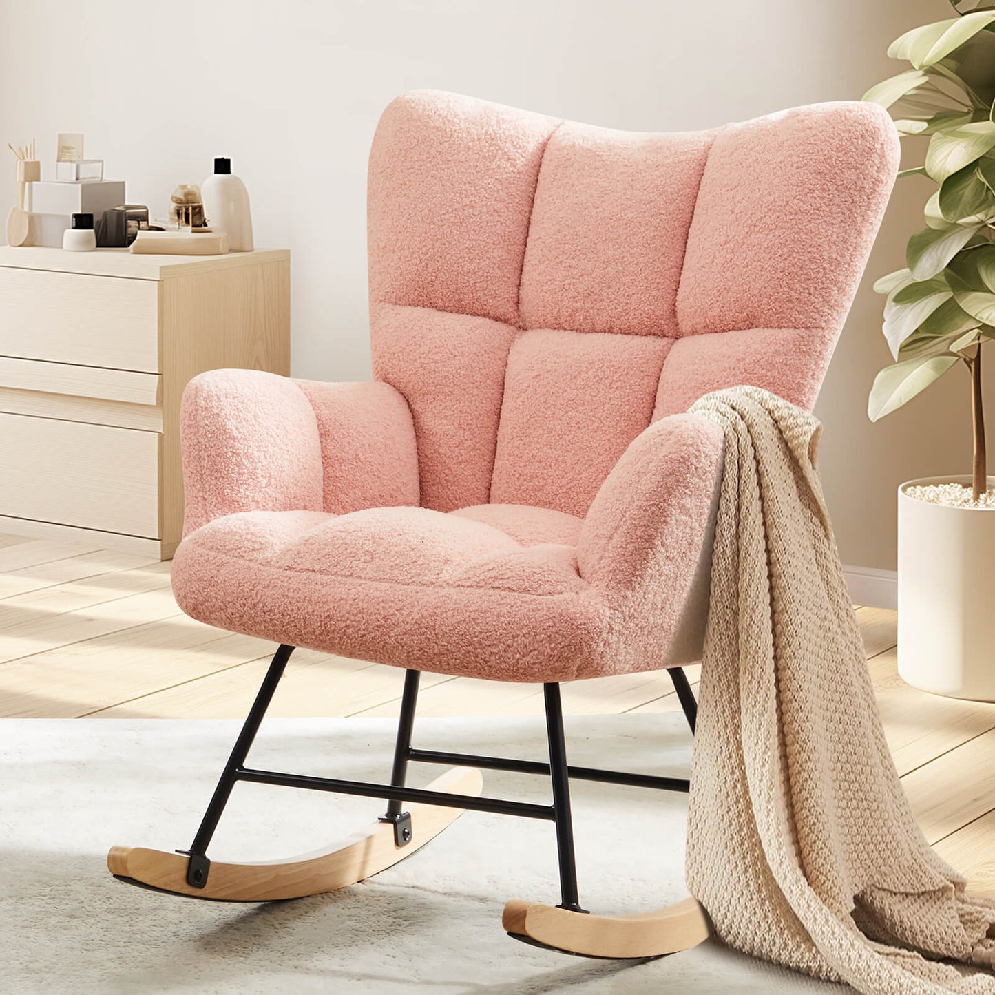 Sweetcrispy Rocking Chair Soft and Thick Patio Chairs Rockers