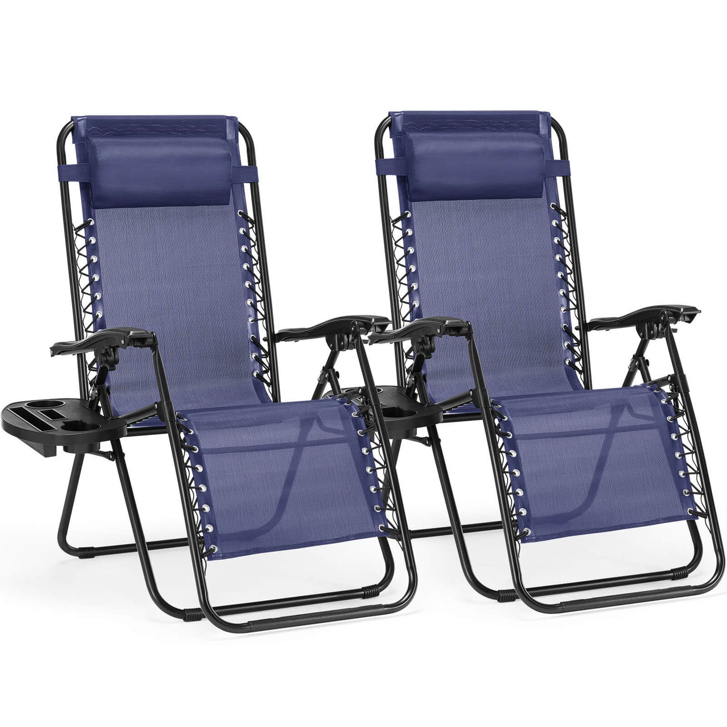 Sweetcrispy Portable Camping Folding Chaise Lounge Chair（Set of 2）