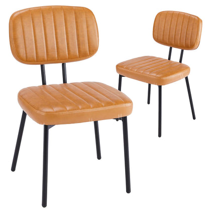 Sweetcrispy Dining Chair 2 Piece Faux Leather Cushion Set for Dining Room