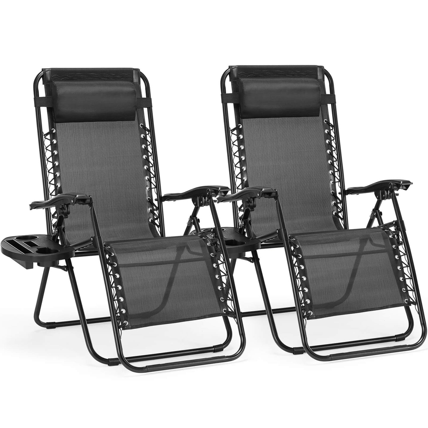 Sweetcrispy Portable Camping Folding Chaise Lounge Chair（Set of 2）