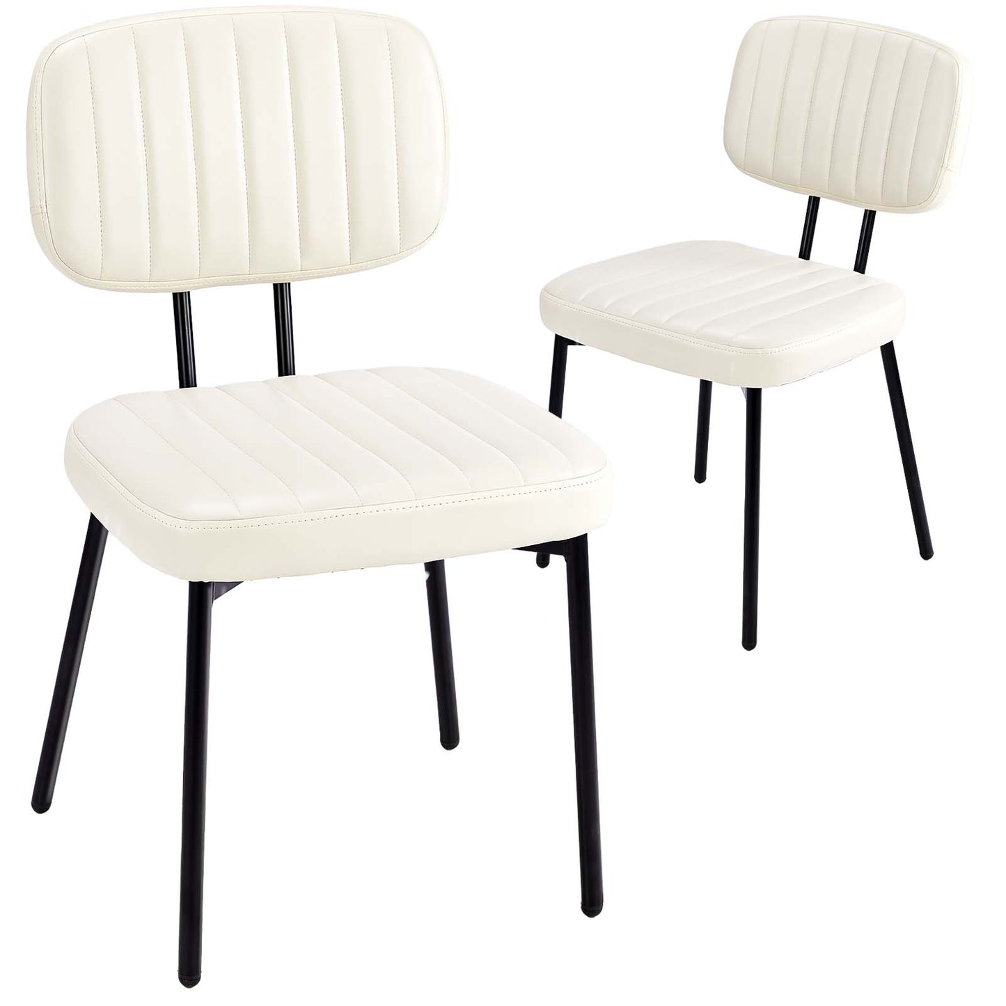 Sweetcrispy Dining Chair 2 Piece Faux Leather Cushion Set for Dining Room