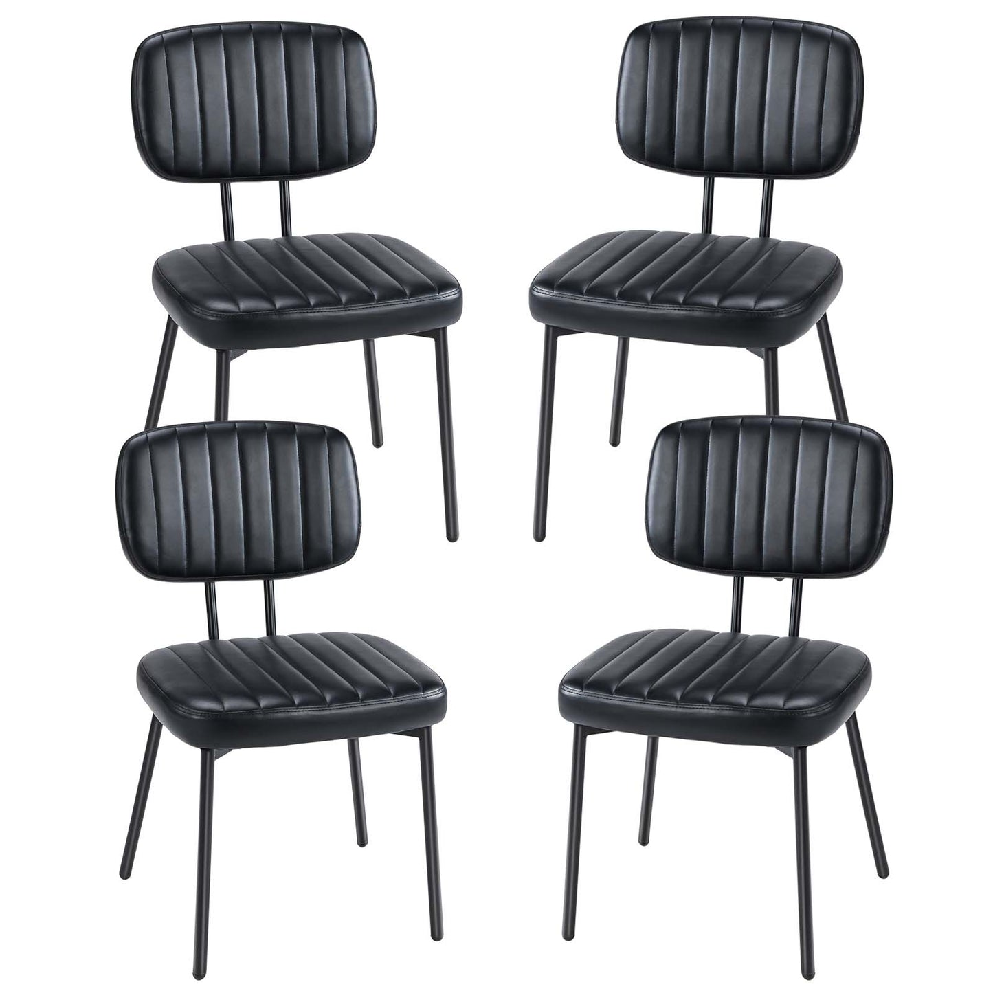 Sweetcrispy Dining Chair 2 Piece Faux Leather Cushion Set for Dining Room