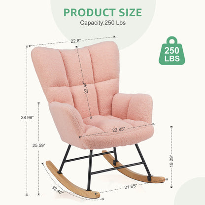 Sweetcrispy Rocking Chair Soft and Thick Patio Chairs Rockers