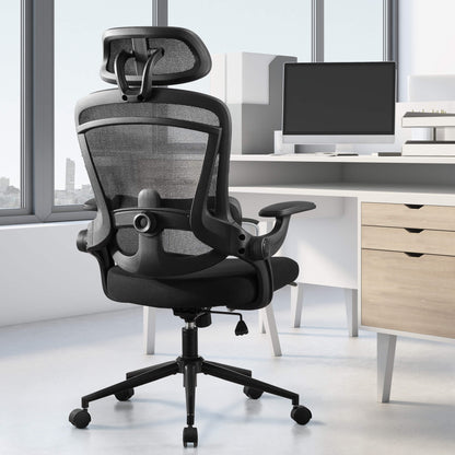 Sweetcrispy Office Chair 120° Tilt with Flip-Up Armrests for Offices
