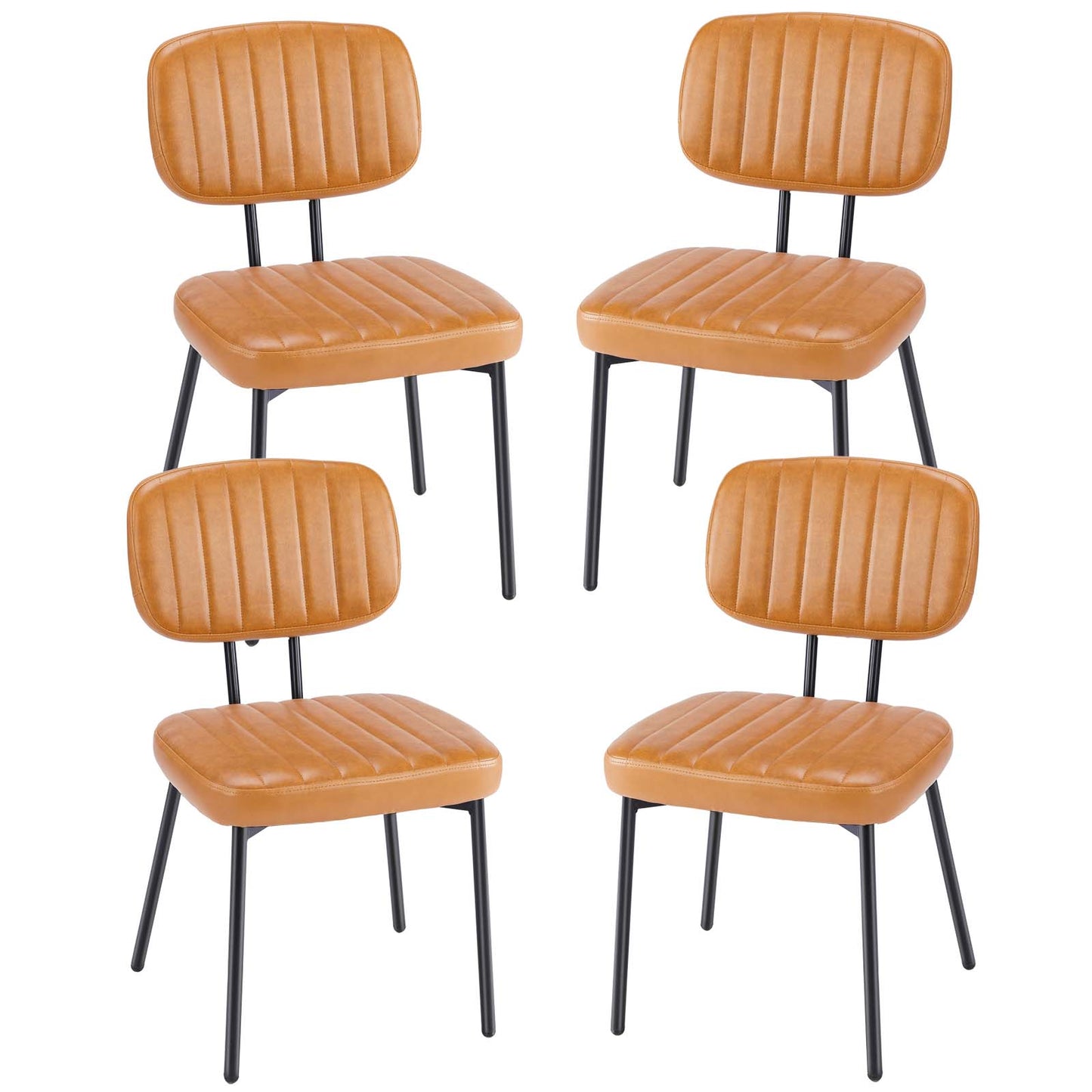 Sweetcrispy Dining Chair 2 Piece Faux Leather Cushion Set for Dining Room