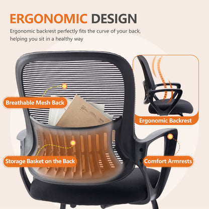 Sweetcrispy Office Chair with Armrests