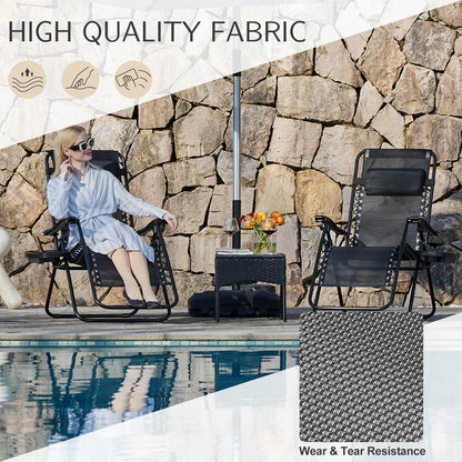 Sweetcrispy Portable Camping Folding Chaise Lounge Chair（Set of 2）