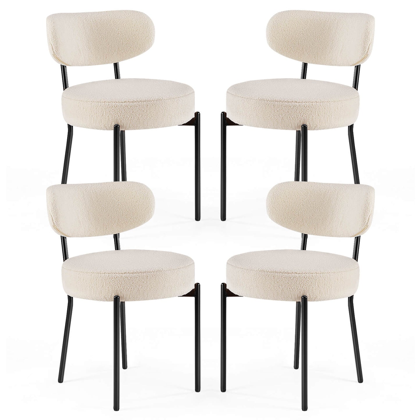 Sweetcrispy Dining Chair Set of 4 Soft Cushions for Dining Room