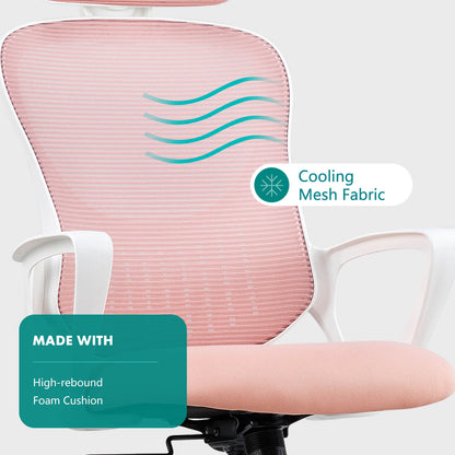 Sweetcrispy Office Chair High Back with Adjustable Headrest for Office
