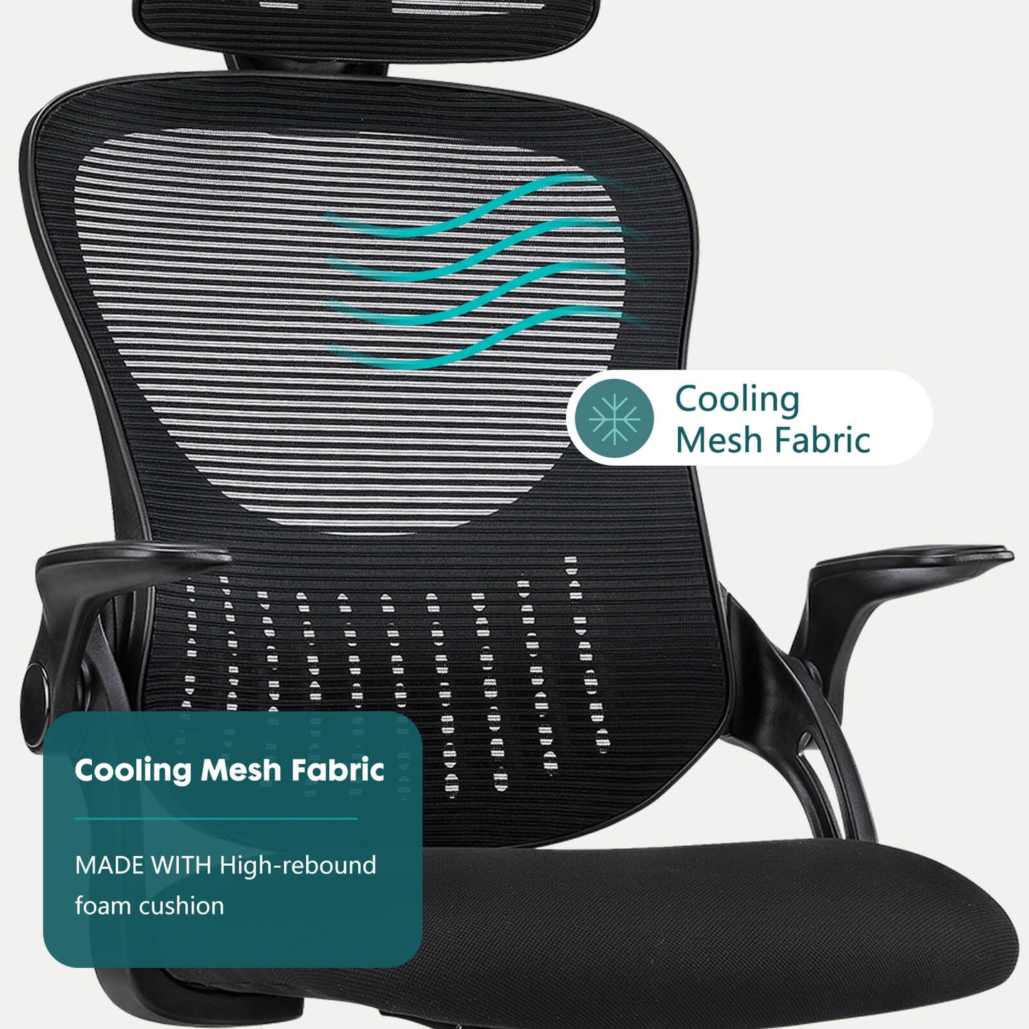 Sweetcrispy Office Chair High Back with Adjustable Headrest for Office