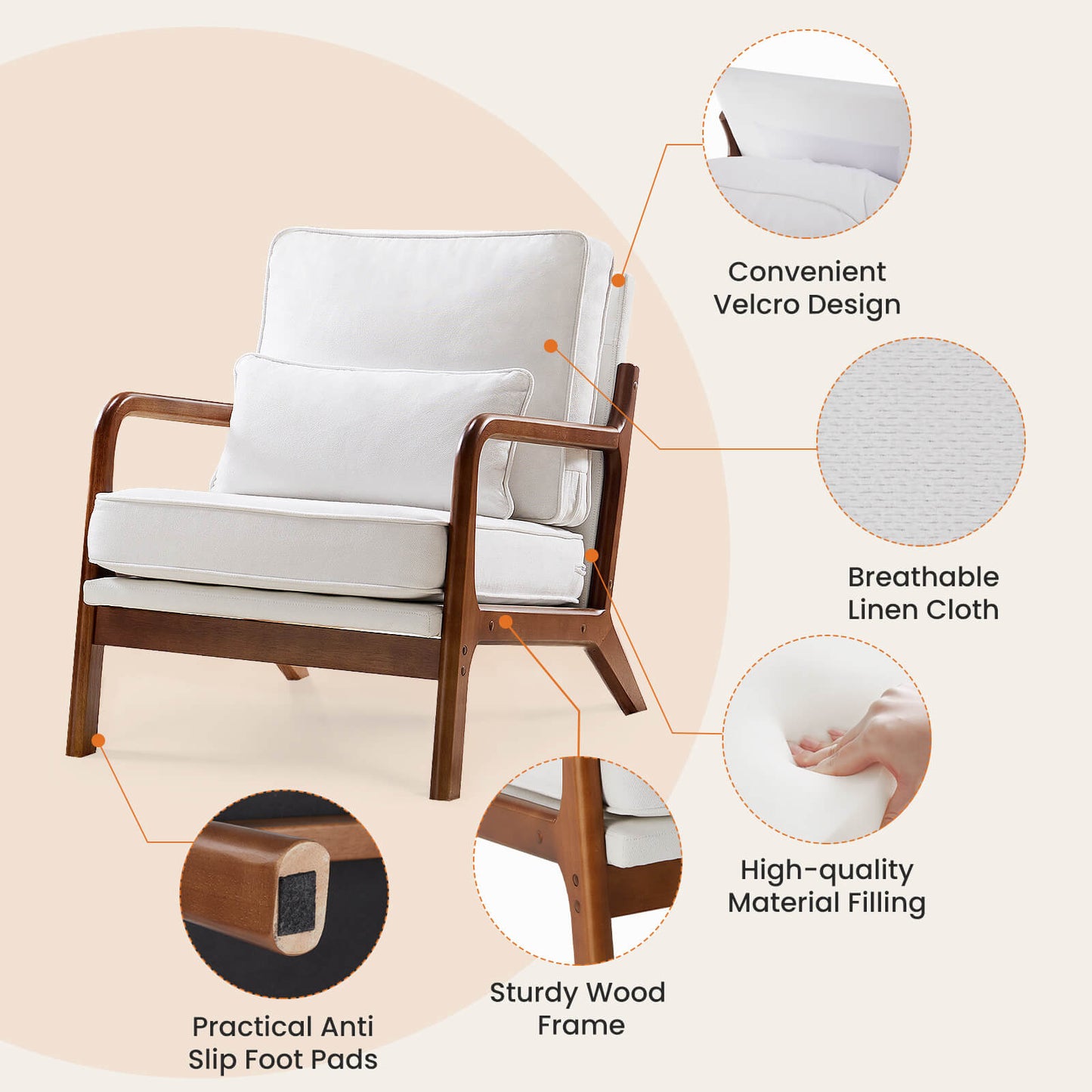 Sweetcrispy Mid Century Modern Recliner for Living Room