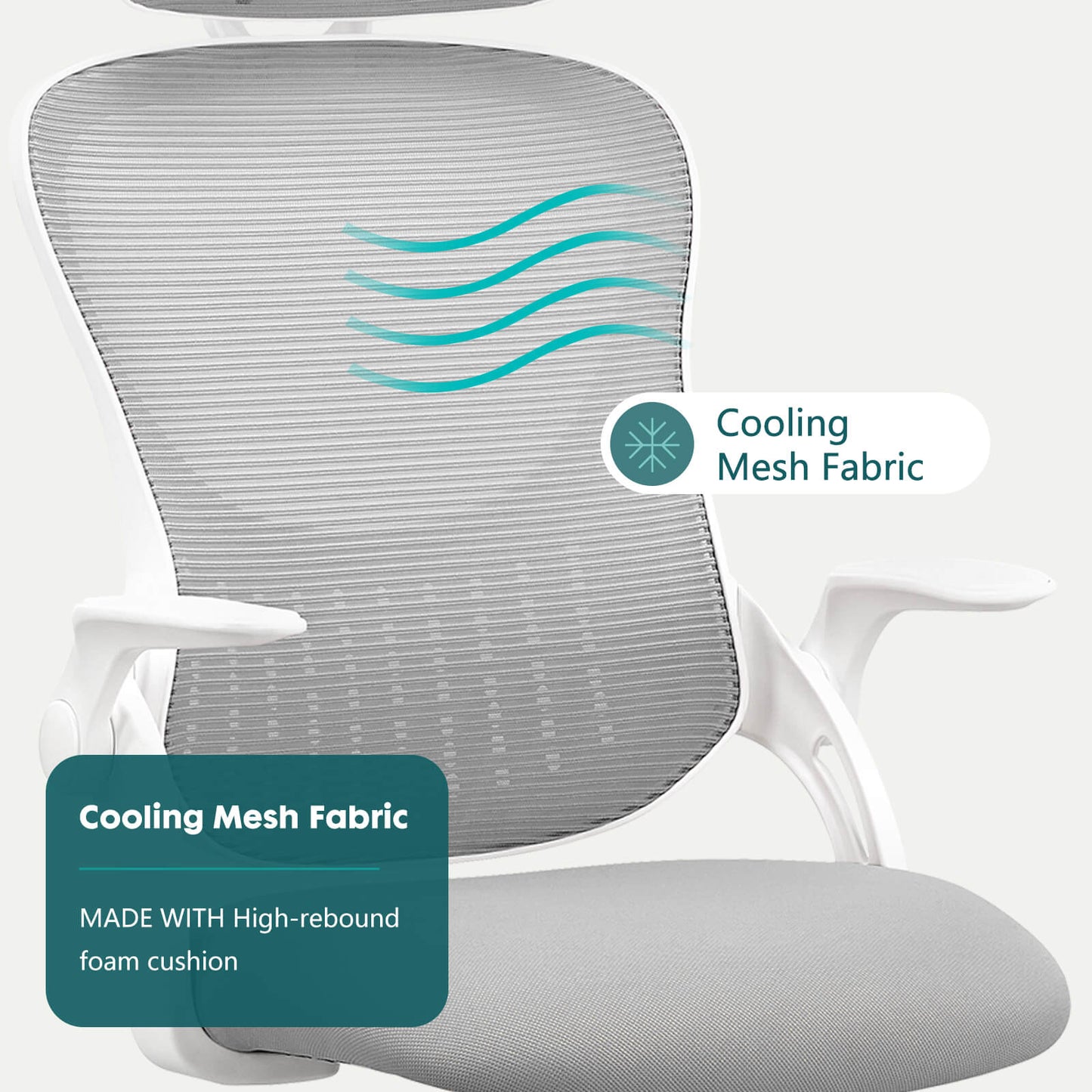 Sweetcrispy Office Chair High Back with Adjustable Headrest for Office