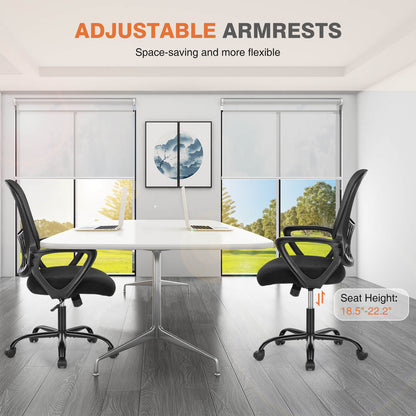 Sweetcrispy Office Chair with Lumbar Support and Armrests