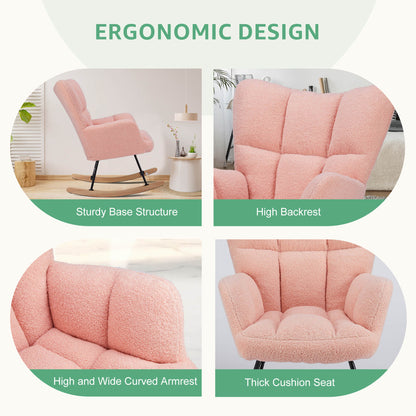 Sweetcrispy Rocking Chair Soft and Thick Patio Chairs Rockers