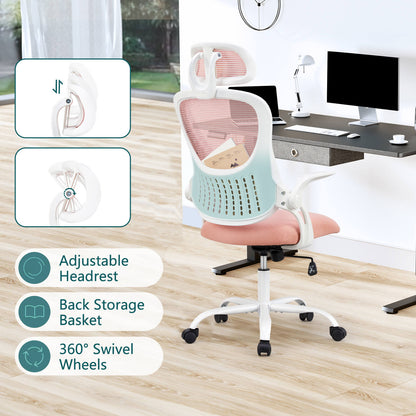 Sweetcrispy Office Chair High Back with Adjustable Headrest for Office