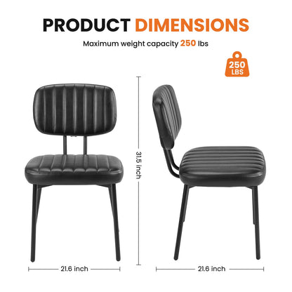 Sweetcrispy Dining Chair 2 Piece Faux Leather Cushion Set for Dining Room