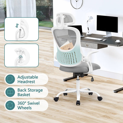 Sweetcrispy Office Chair High Back with Adjustable Headrest for Office