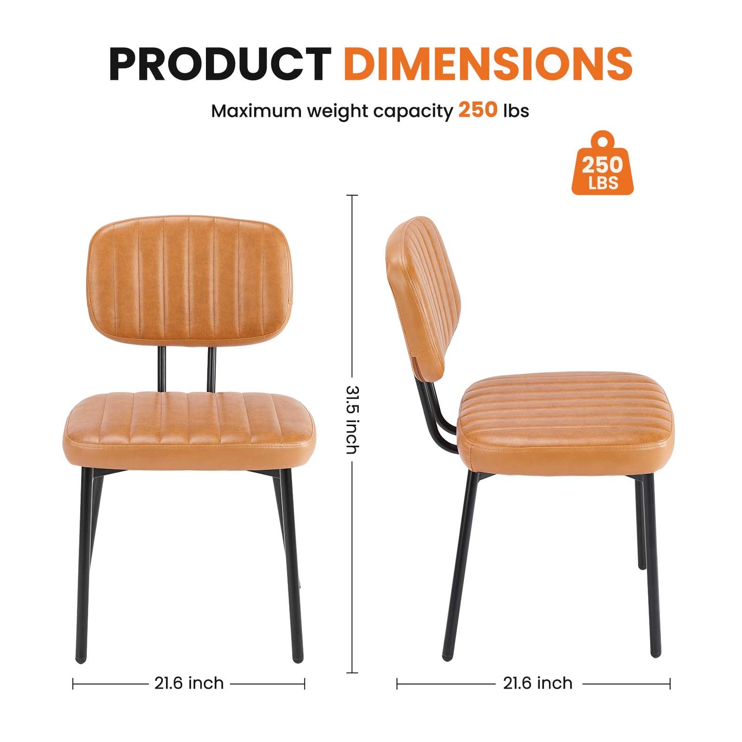 Sweetcrispy Dining Chair 2 Piece Faux Leather Cushion Set for Dining Room