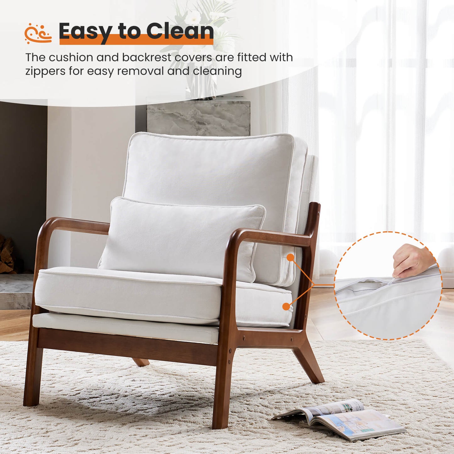 Sweetcrispy Mid Century Modern Recliner for Living Room