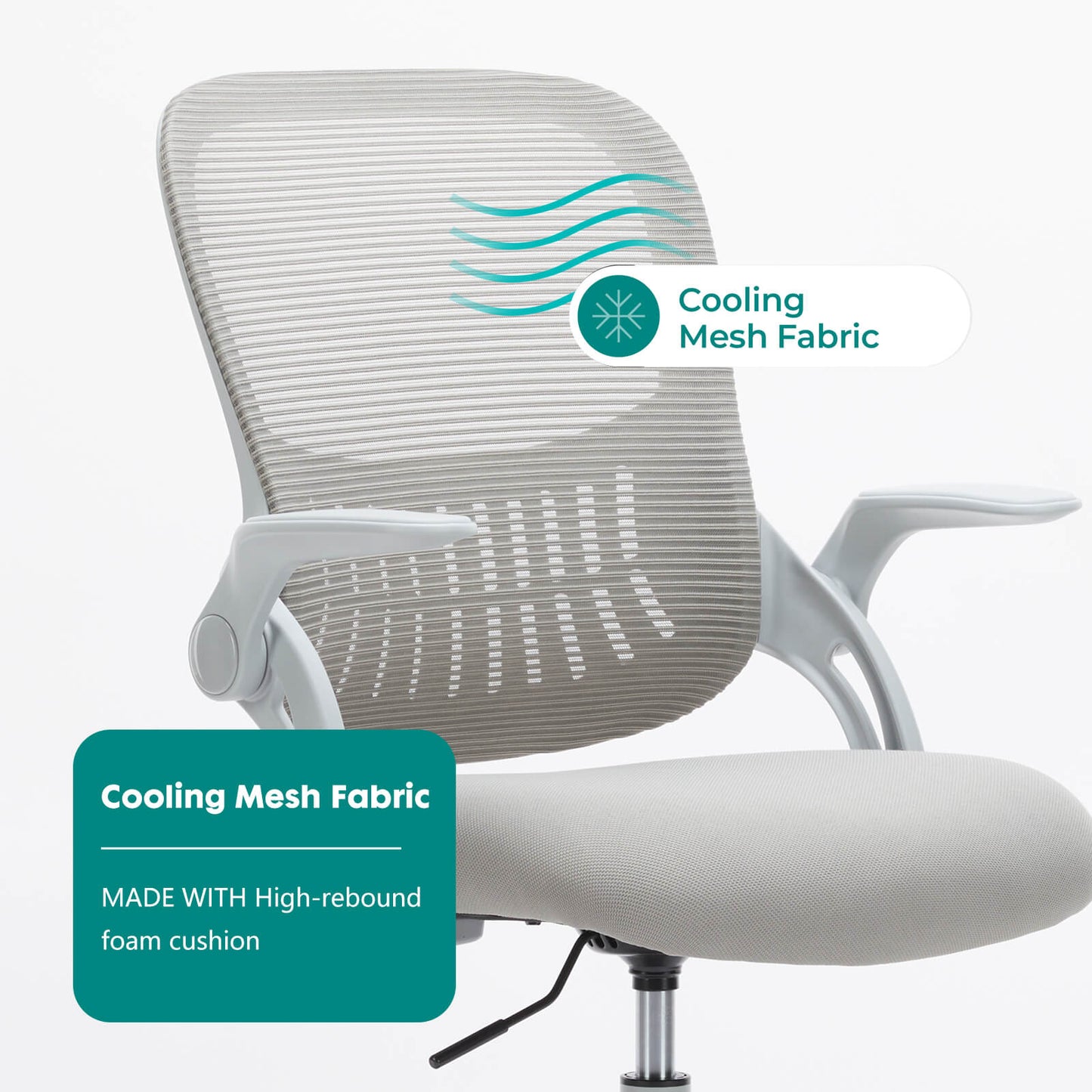 Sweetcrispy Office Chair with Reversible Armrest Lumbar Support