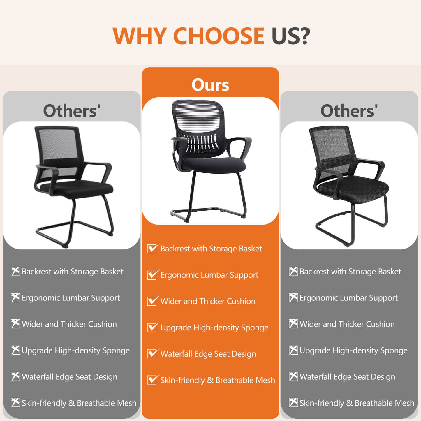 Sweetcrispy Office Chair with Armrests