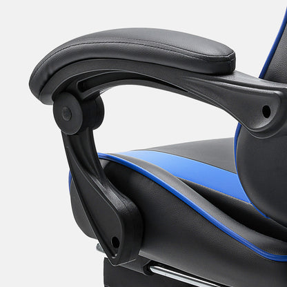 Sweetcrispy Gaming Chair with Footrest Upholstered Armrests for Home Office