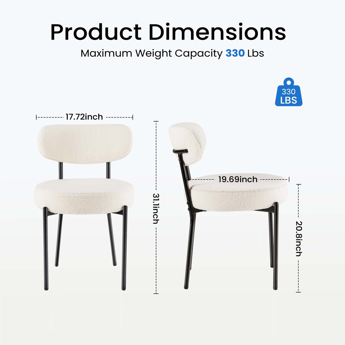 Sweetcrispy Dining Chair Set of 4 Soft Cushions for Dining Room