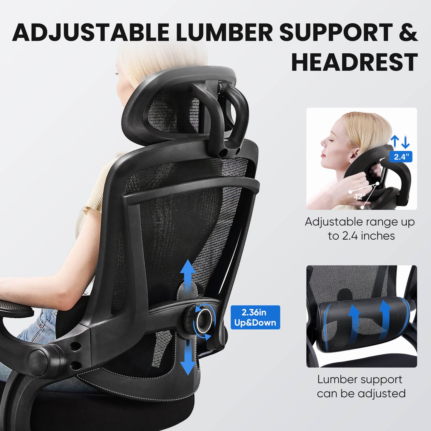 Sweetcrispy Office Chair 120° Tilt with Flip-Up Armrests for Offices