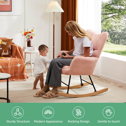 Sweetcrispy Rocking Chair Soft and Thick Patio Chairs Rockers