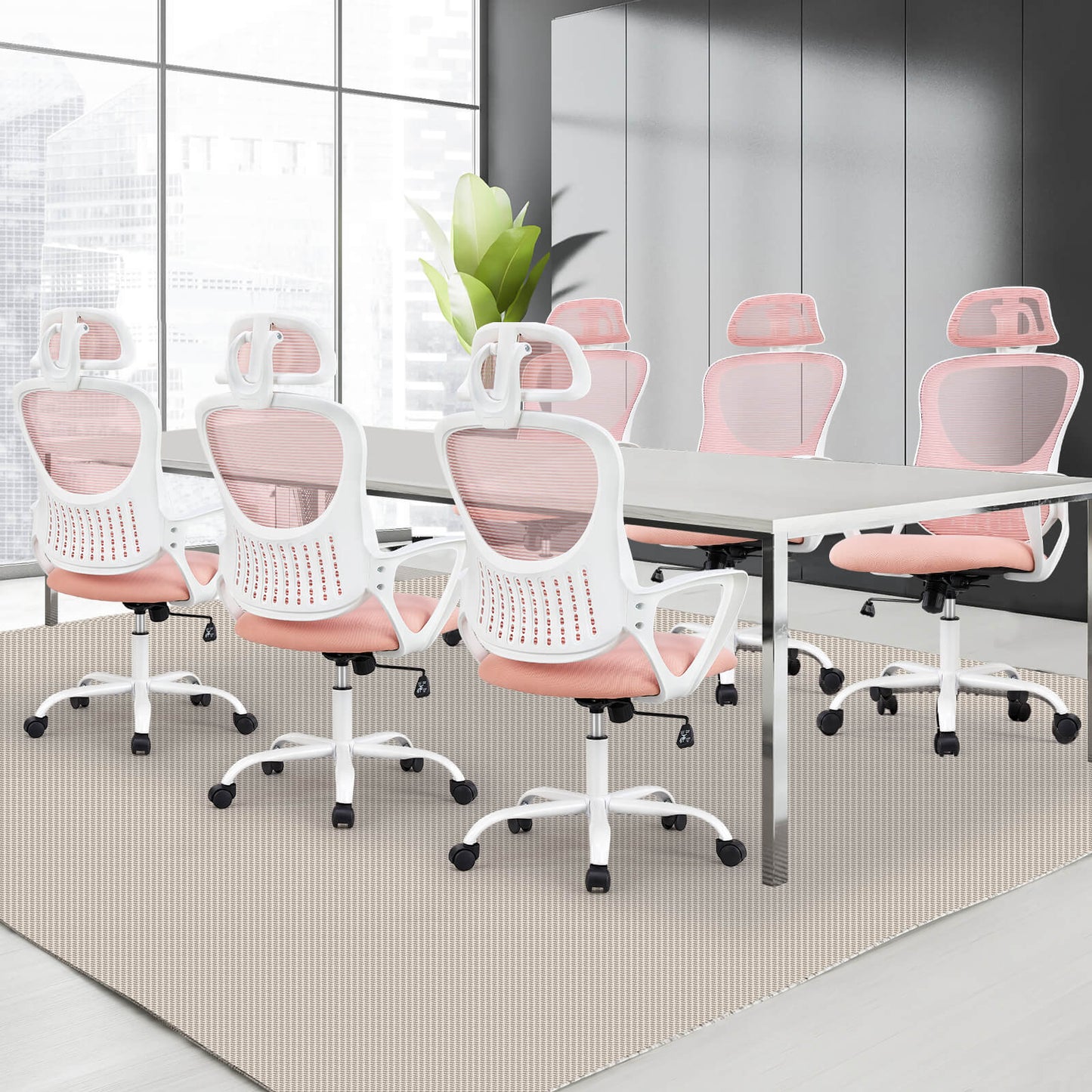 Sweetcrispy Office Chair High Back with Adjustable Headrest for Office