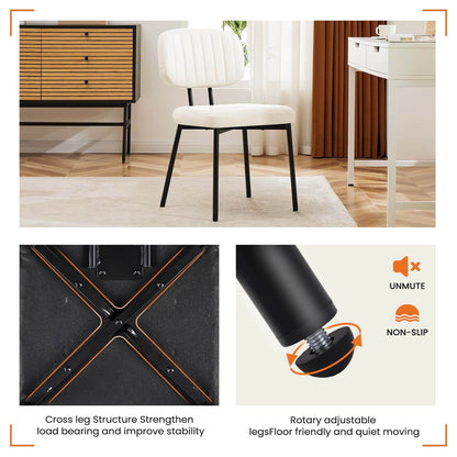 Sweetcrispy Dining Chair 2 Piece Faux Leather Cushion Set for Dining Room