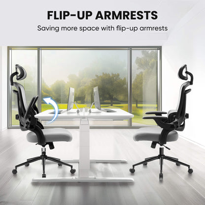 Sweetcrispy Office Chair 120° Tilt with Flip-Up Armrests for Offices