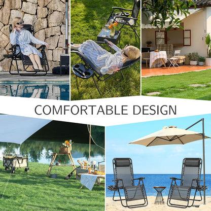 Sweetcrispy Portable Camping Folding Chaise Lounge Chair（Set of 2）