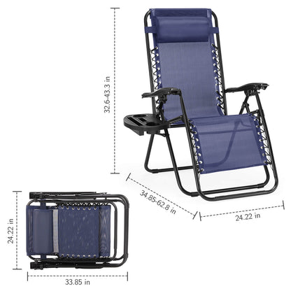Sweetcrispy Portable Camping Folding Chaise Lounge Chair（Set of 2）