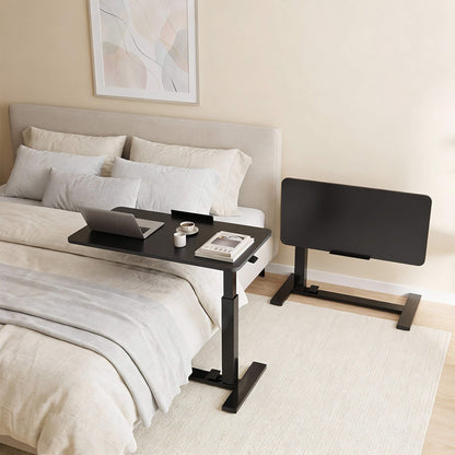 Sweetcrispy Adjustable Standing Desk with Tilting Top, Ideal for Use Next to a Sofa or Bed