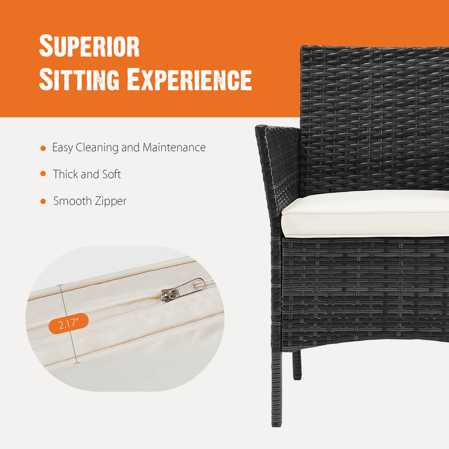 Sweetcrispy Rattan Set for Patio Relaxation