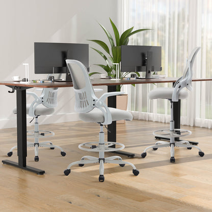 Sweetcrispy Office Chair with Reversible Armrest Lumbar Support