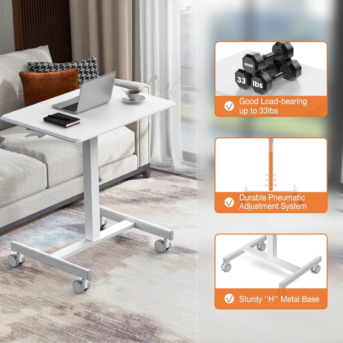 Sweetcrispy Adjustable Laptop Desk Bedside Table for Office