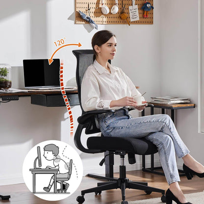 Sweetcrispy Computer Chair Mesh Back for Home Office