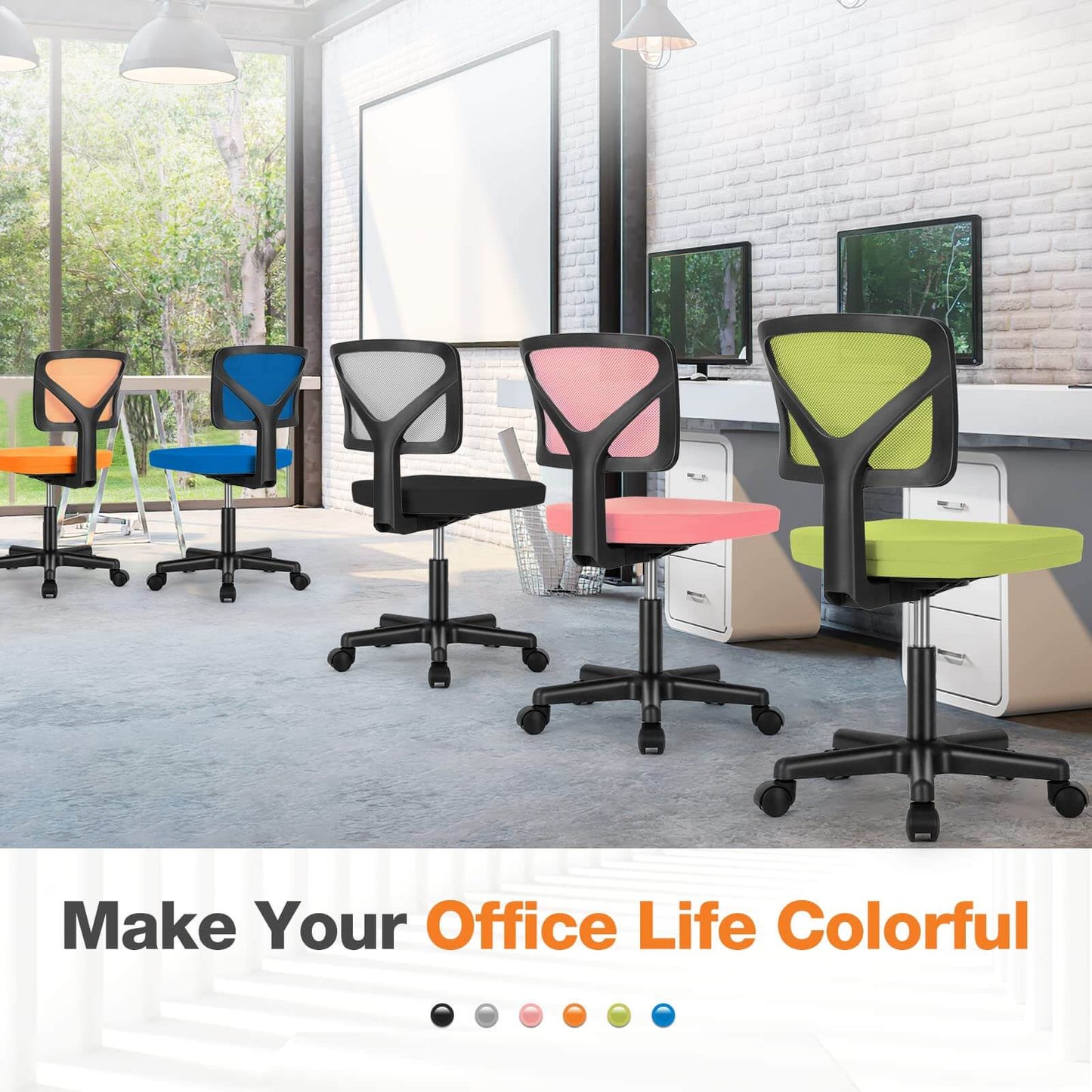 Sweetcrispy Desk Chair with Lumbar Support for Office