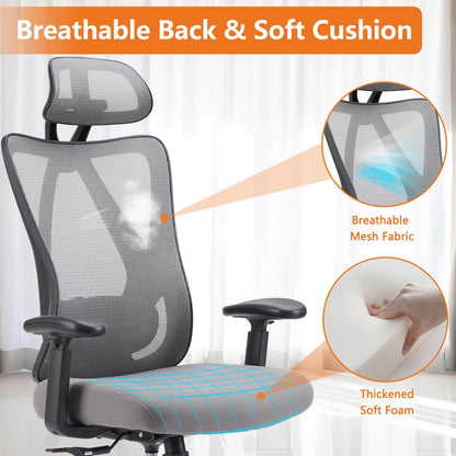Sweetcrispy Office Chair Tilts 135° for Home and Office