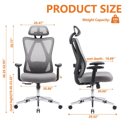 Sweetcrispy Office Chair Tilts 135° for Home and Office