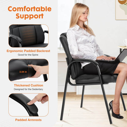 Sweetcrispy Reception Chair with Armrests for Meeting Rooms