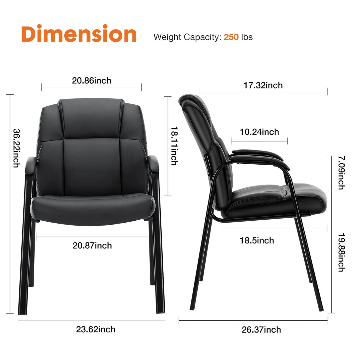 Sweetcrispy Reception Chair with Armrests for Meeting Rooms