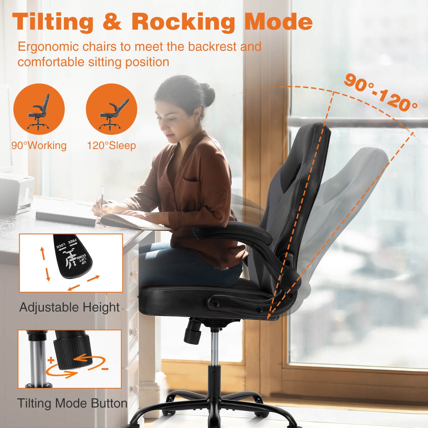 Sweetcrispy Gaming Chair Ergonomic for Bedroom