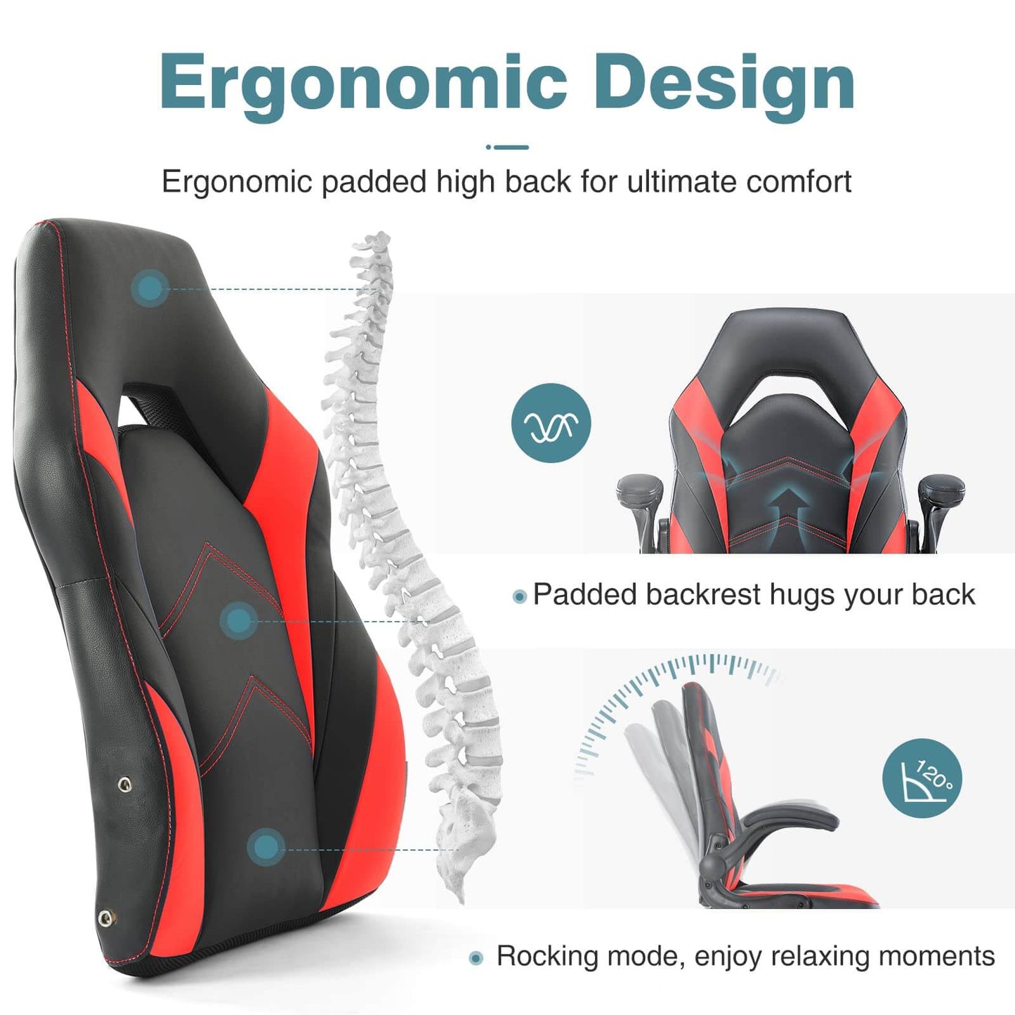 Sweetcrispy Gaming Chair Ergonomic for Bedroom