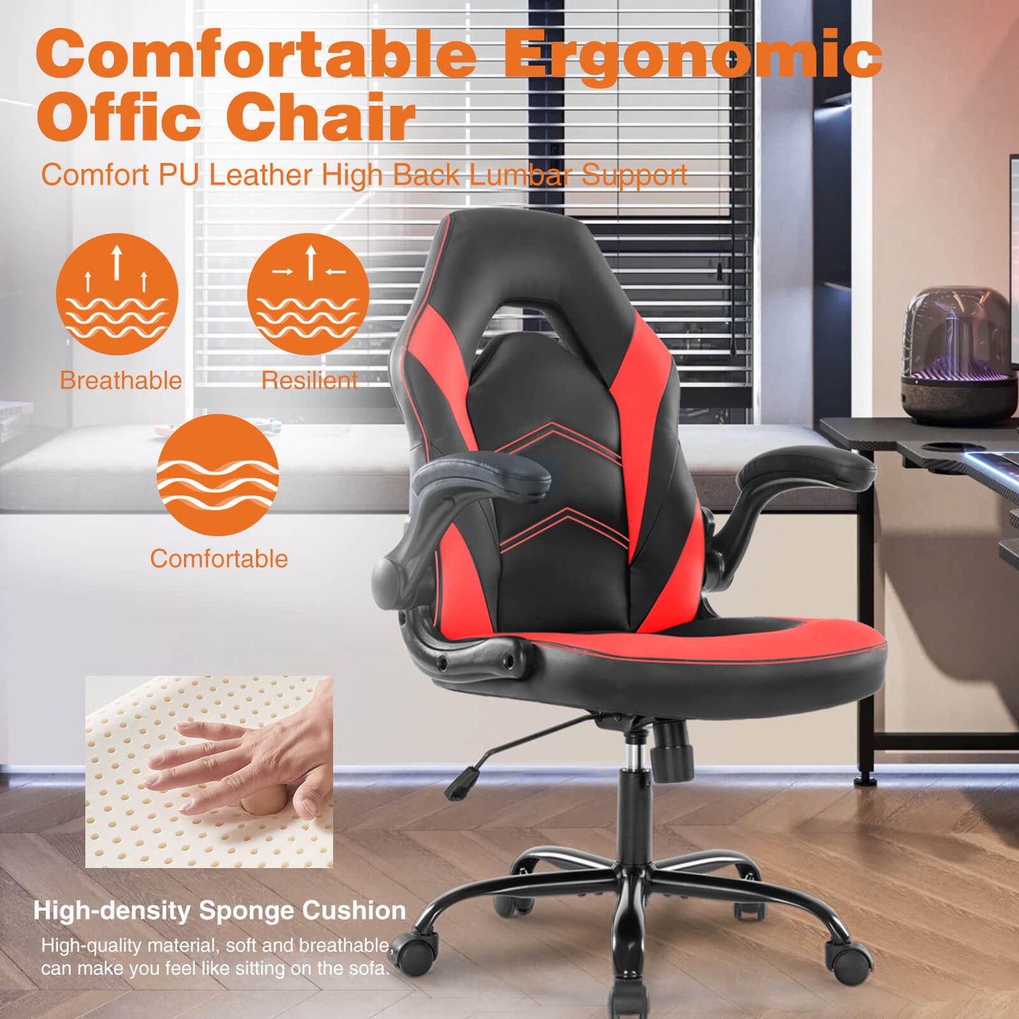 Sweetcrispy Gaming Chair Ergonomic for Bedroom