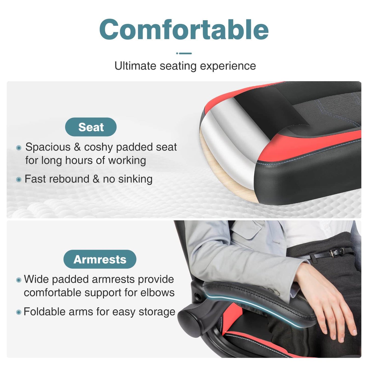 Sweetcrispy Gaming Chair Ergonomic for Bedroom
