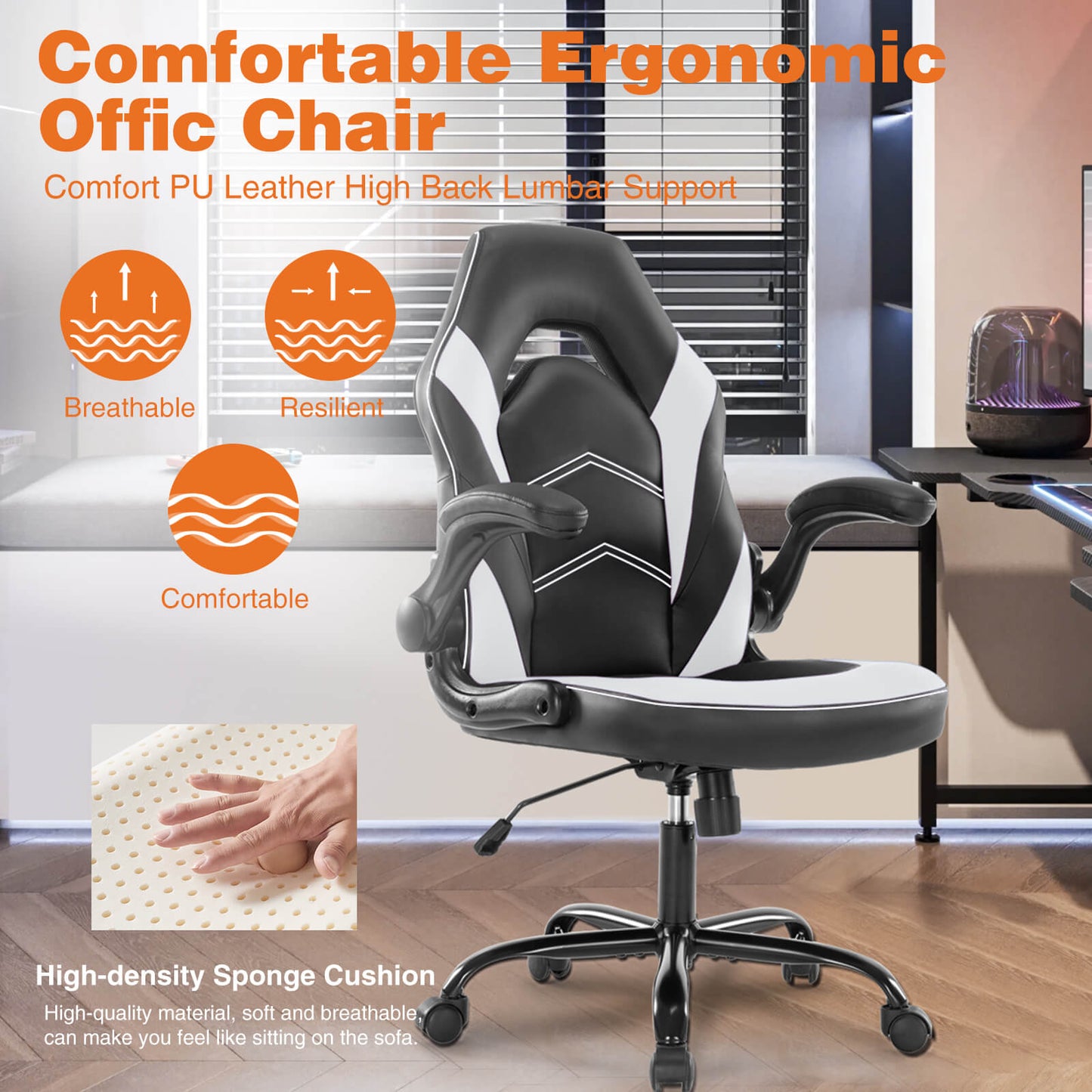 Sweetcrispy Gaming Chair Ergonomic for Bedroom
