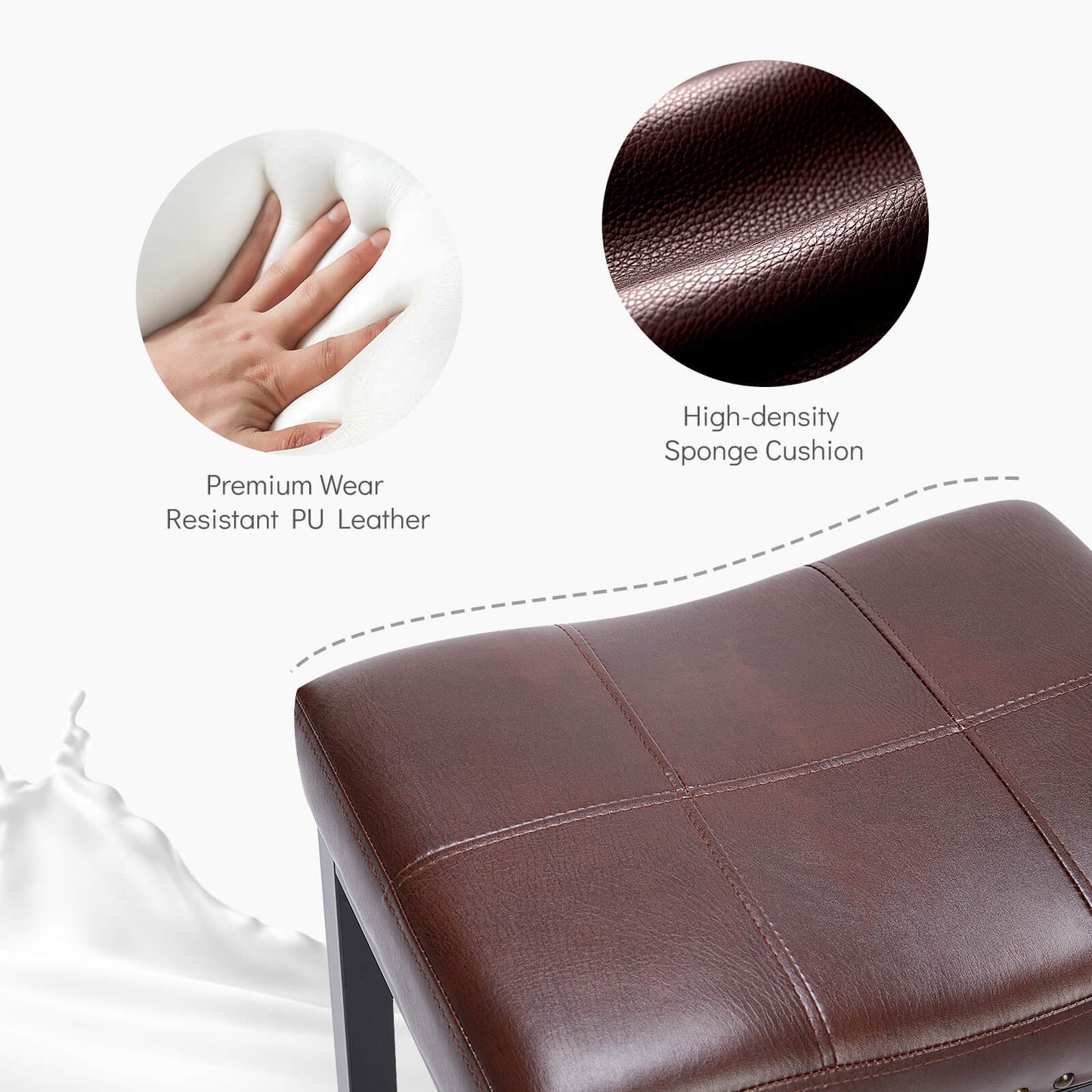 Sweetcrispy Saddle Bar Stool Soft Cushion for Dining Room